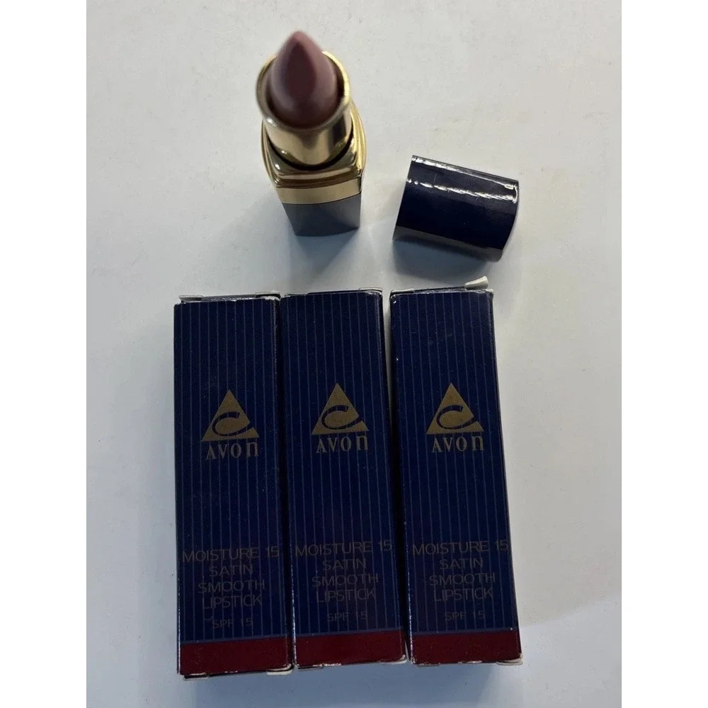 Avon Moisture 15 Satin Smooth Lipstick Mocha Shine Lot Of 3 NOS Discontinued Vtg